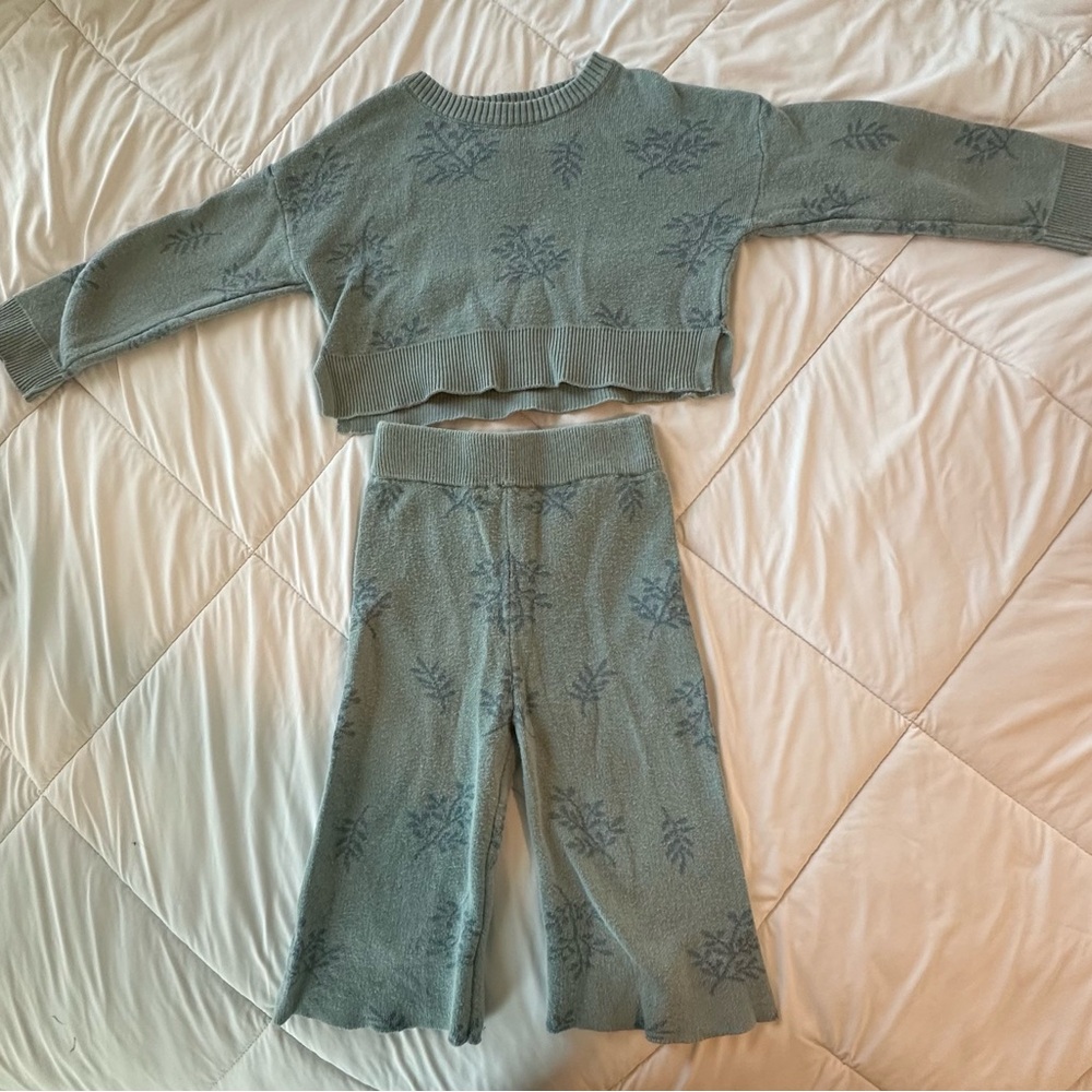 Modern Moments Cozy Knit Two-Piece Set in Sage Green